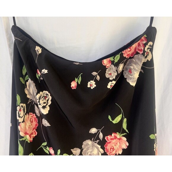 Lauren Ralph Lauren 12P 100% Silk Floral Skirt Hi-Low Layered Hem Quiet Luxury - Picture 2 of 7